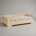 Lit enfant 90 x 190 cm en contreplaqué de bouleau naturel avec barrières, beige